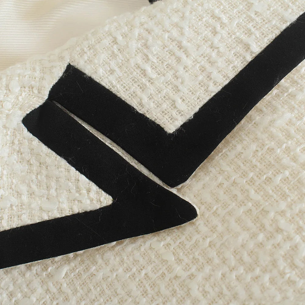 women's versatile lapel long sleeved double breasted decorative winter new slim fit suit jacket