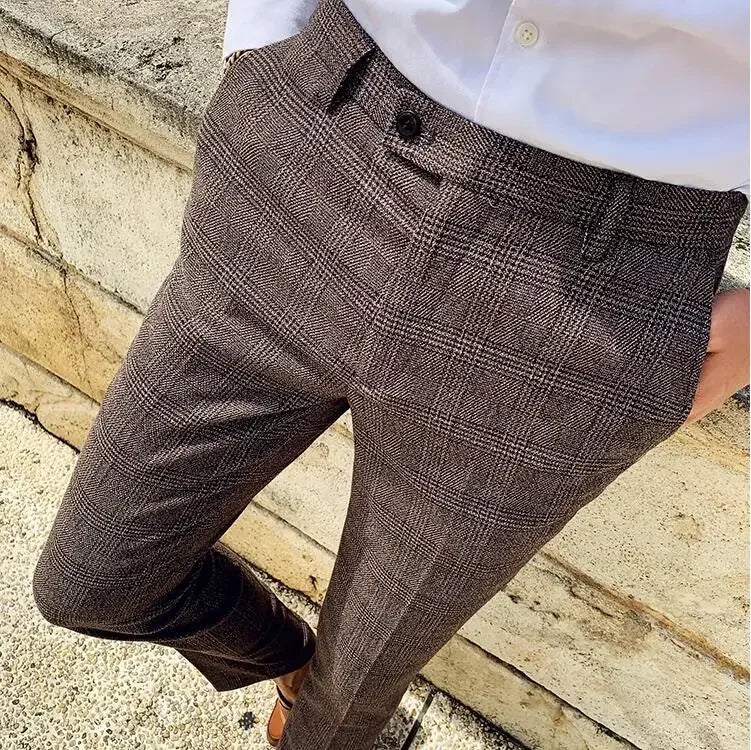 Men's Suit 3 Piece, Business Casual Jacket Vest with Trousers, Gray Dark Brown Slim Fit Suit, Asian Size M-5XL