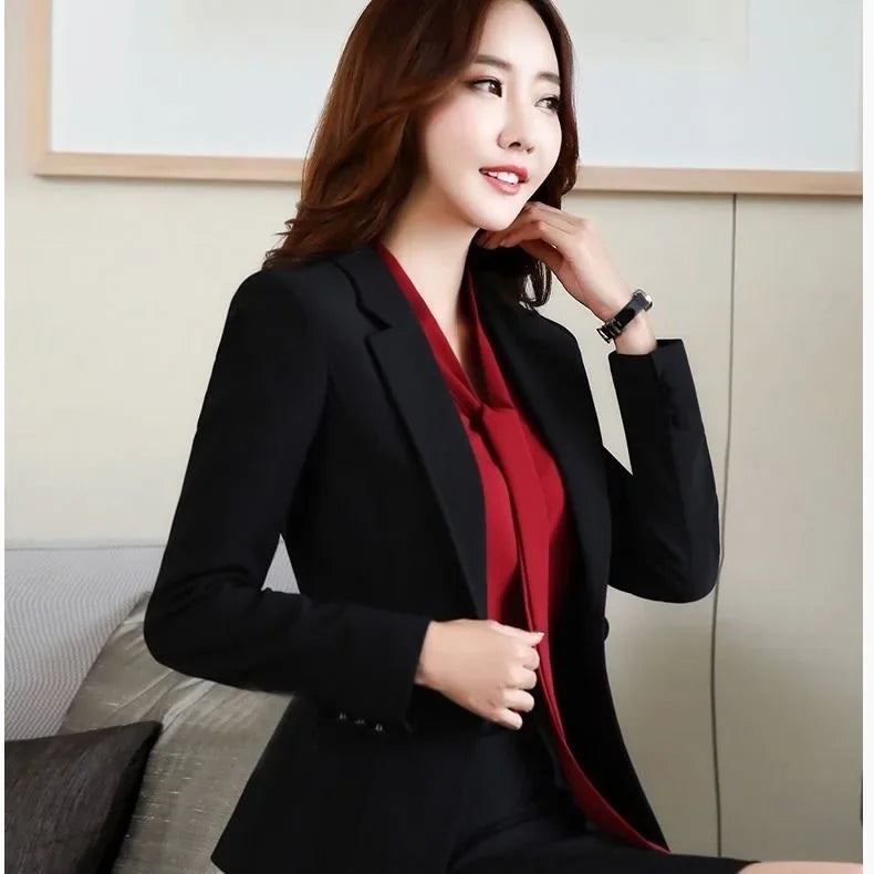 Slim Fit Ladies Style Small Suit Jacket Casual Korean Version Spring Autumn Women's Fashion Polyester Fiber Full Sleeve Stand Co