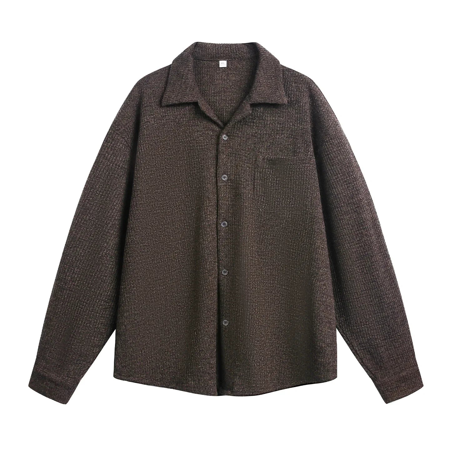 TFETTERS 2025 Autumn Winter Vintage Cuban Collar Shirt Men Elegant Texture Long Sleeve Loose Fit Shirt Man Designer Clothes