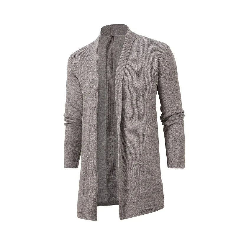 Cardigan pocket 2023 autumn and winter new cashmere padded warm casual men's knitted sweater coat