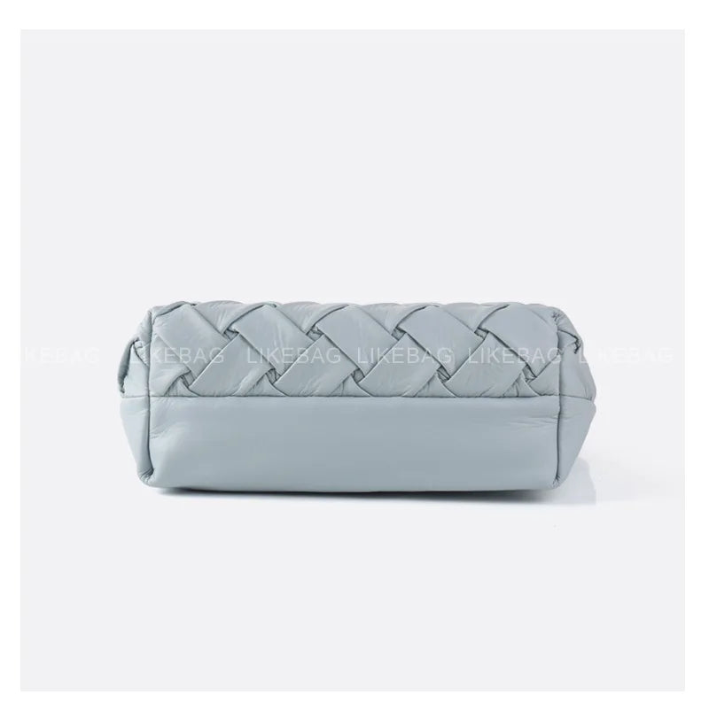 ZR DIARY Pleated Handbag Women PU Leather Side Woven Bag Versatile Commuter Ladies Simple Messenger Shoulder Bags 223Z07