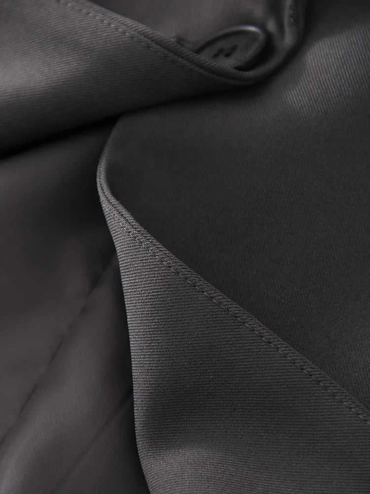 Women Blazers Grey Autumn Outerwears Office Jackets Ladies Coat Long Sleeve Pockets Black Blazers For Women Casual Long Jackets