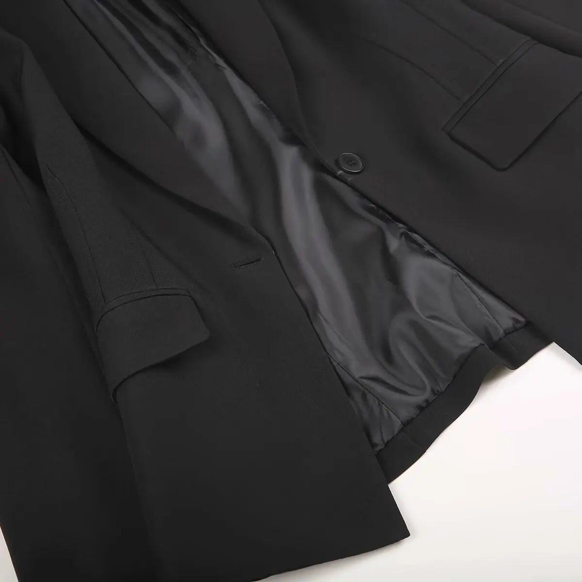 Women Fall Office Slim Blazer Single Button Pockets Blazer Beige Black 2025 Spring Autumn Fashion Commuter Simple Casual Blazer