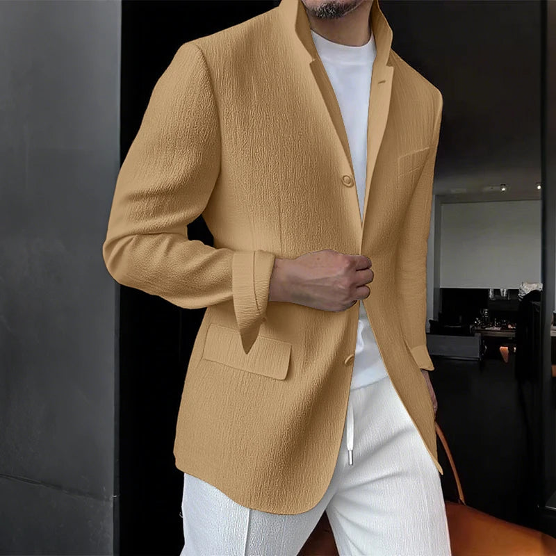 INCERUN Men Blazer Lapel Long Sleeve Solid Color Button Male Suit Streetwear Elegant 2025 Fashion Casual Thin Coats Men S-3XL
