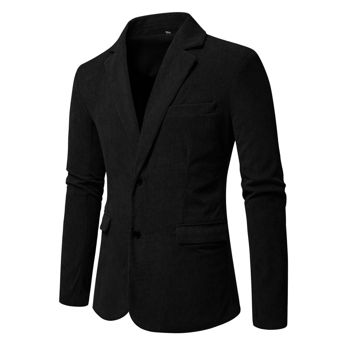 Men's Spring and Autumn New Leisure Fashion Commuter Solid Color Double Button Corduroy Jacket