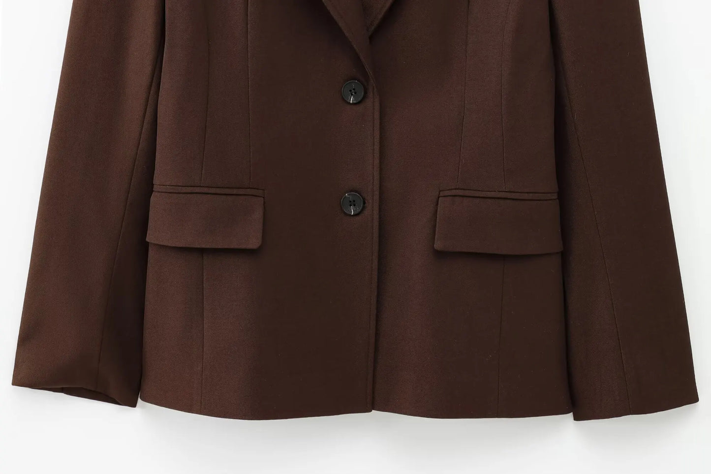 Women Blazer Office Lady Spring Pocket Decoration Casual Woman Button Coat Womens Outerwear Chic Outwear Female Blazer