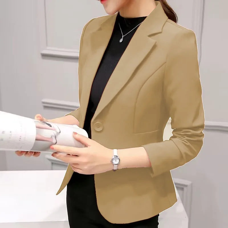 Black Women Blazer 2025 Formal Slim Blazers Lady Office Work Suit Pockets Jackets Coat Female Wine Notched Blazer Jackets Femme