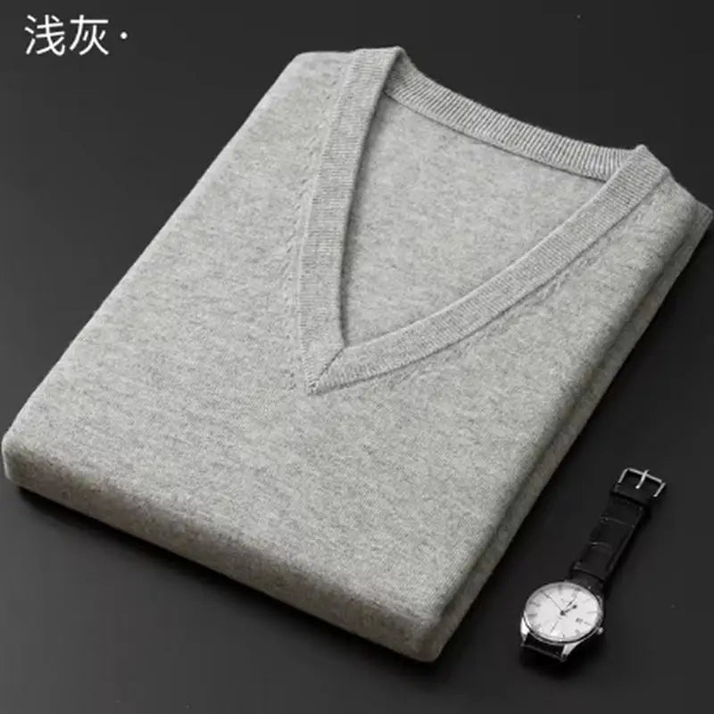 Cashmere Cotton Blended Pullover Men Sweater 2024 Autumn Winter Classic Round Neck All-match Jumper Pull Homme Knitted Sweaters