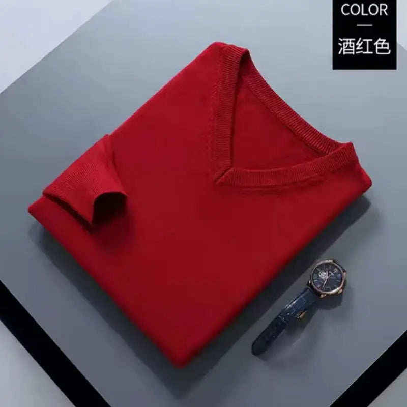 Cashmere Cotton Blended Pullover Men Sweater 2024 Autumn Winter Classic Round Neck All-match Jumper Pull Homme Knitted Sweaters