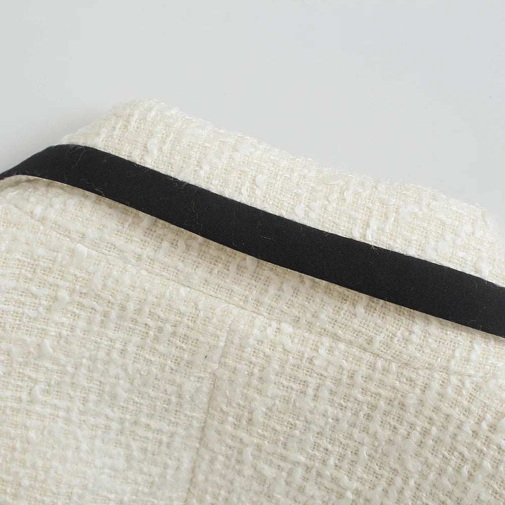 women's versatile lapel long sleeved double breasted decorative winter new slim fit suit jacket