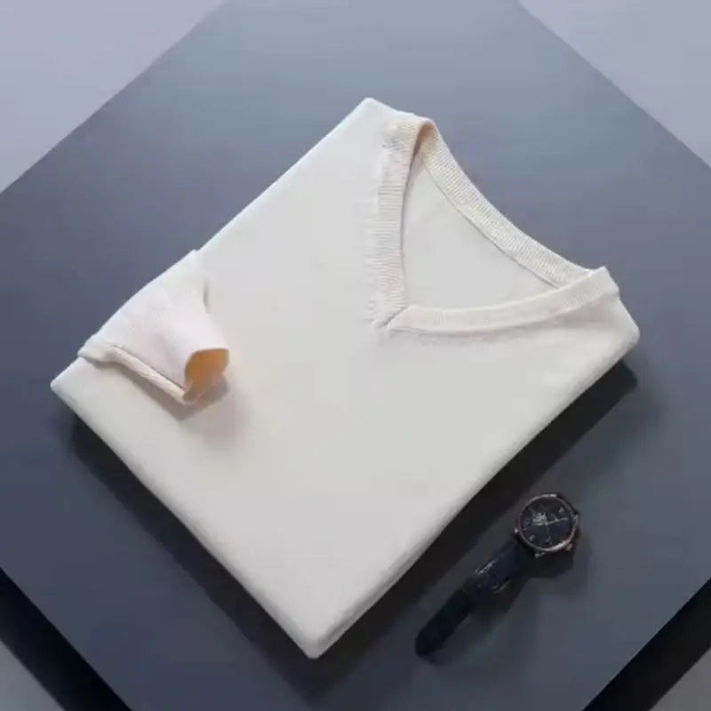 Cashmere Cotton Blended Pullover Men Sweater 2024 Autumn Winter Classic Round Neck All-match Jumper Pull Homme Knitted Sweaters