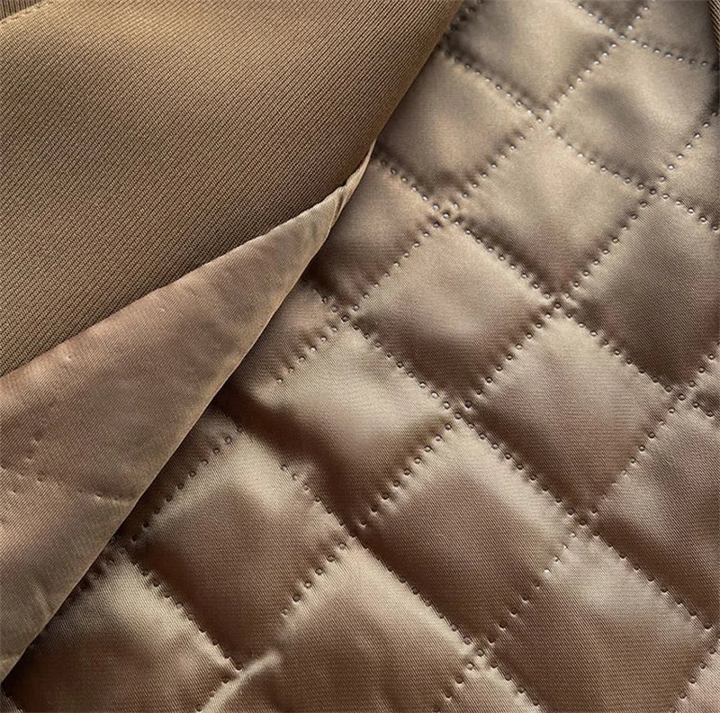 NEW Women Autumn and Winter Blaze Black Cotton Lined Warm Suit Jacket Fashion Women's Korean Street Bombing Suit Coat