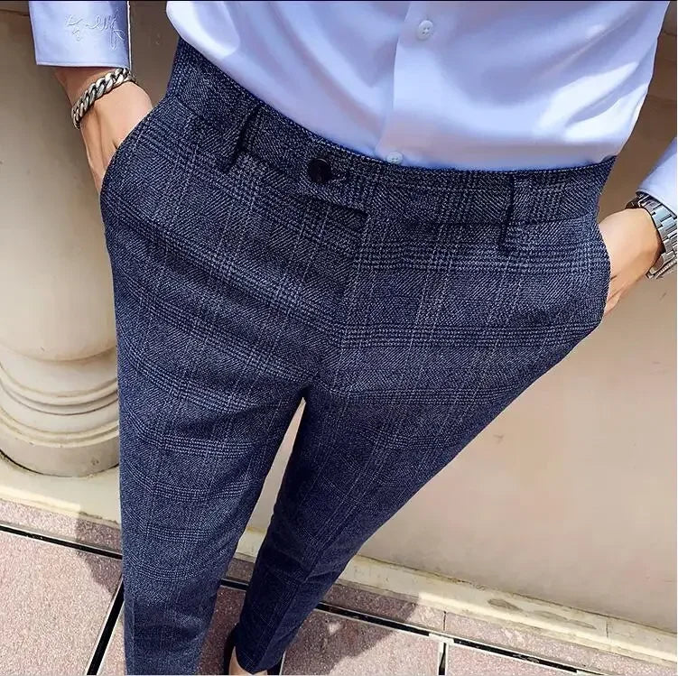 Men's Suit 3 Piece, Business Casual Jacket Vest with Trousers, Gray Dark Brown Slim Fit Suit, Asian Size M-5XL