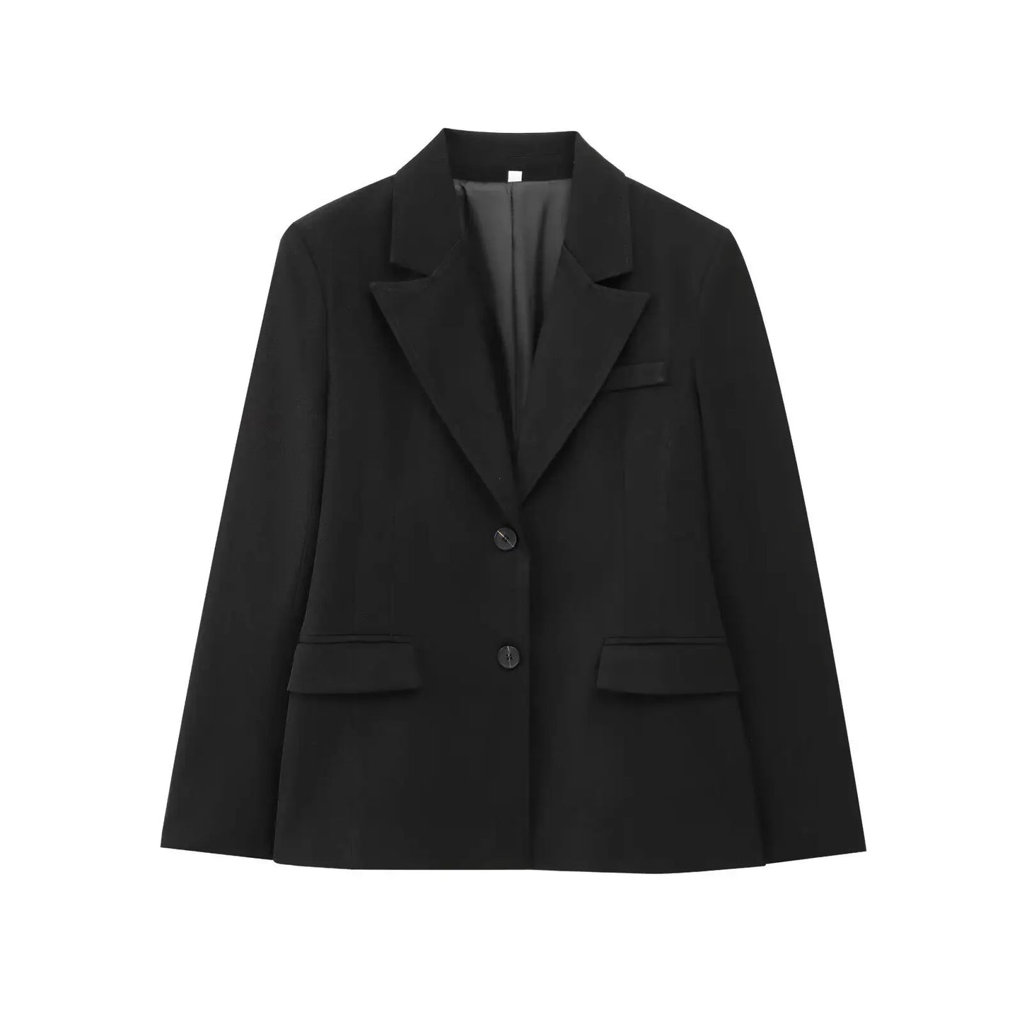 Women Blazer Office Lady Spring Pocket Decoration Casual Woman Button Coat Womens Outerwear Chic Outwear Female Blazer