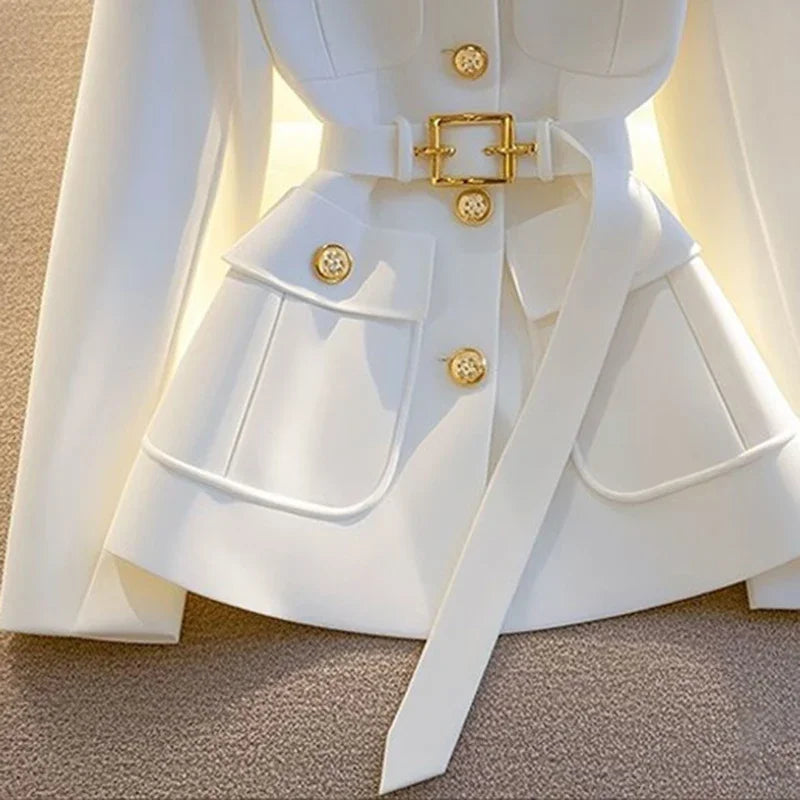 2025 new waist cinched suit jacket for women's casual fashion  unique temperament top jacket