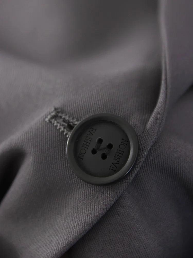 Women Blazers Grey Autumn Outerwears Office Jackets Ladies Coat Long Sleeve Pockets Black Blazers For Women Casual Long Jackets