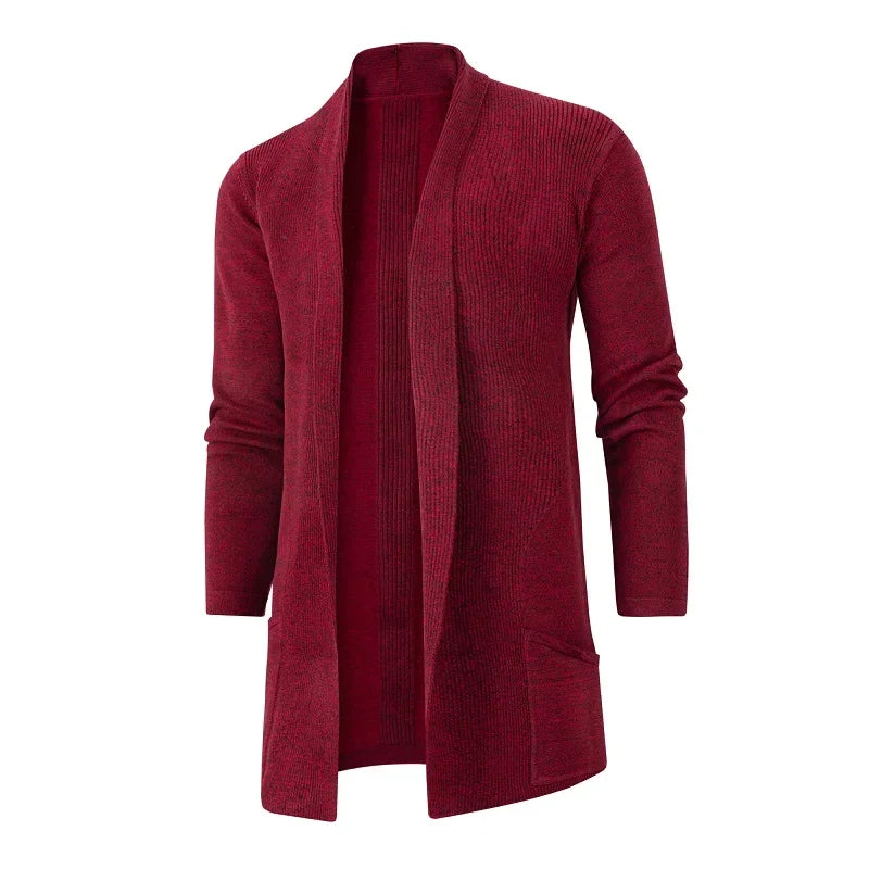 Cardigan pocket 2023 autumn and winter new cashmere padded warm casual men's knitted sweater coat