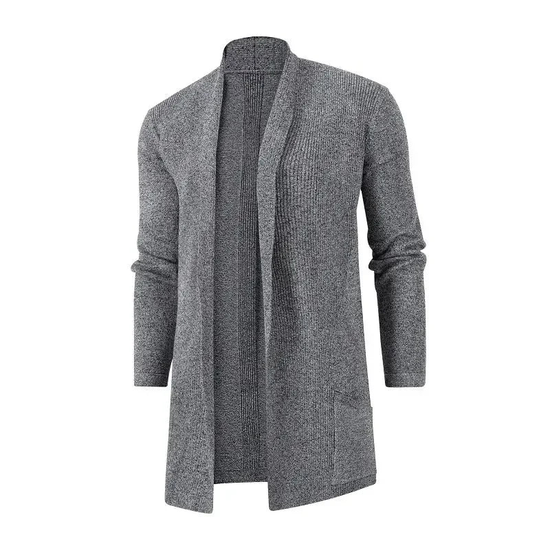 Cardigan pocket 2023 autumn and winter new cashmere padded warm casual men's knitted sweater coat