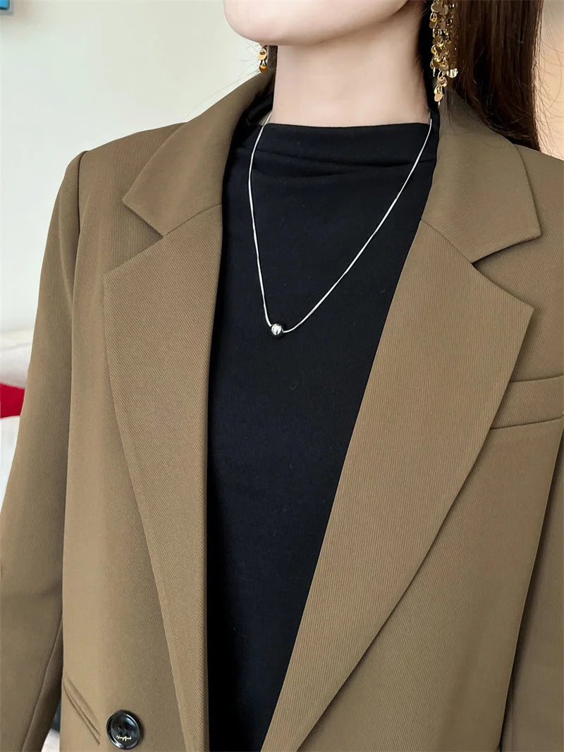 NEW Women Autumn and Winter Blaze Black Cotton Lined Warm Suit Jacket Fashion Women's Korean Street Bombing Suit Coat