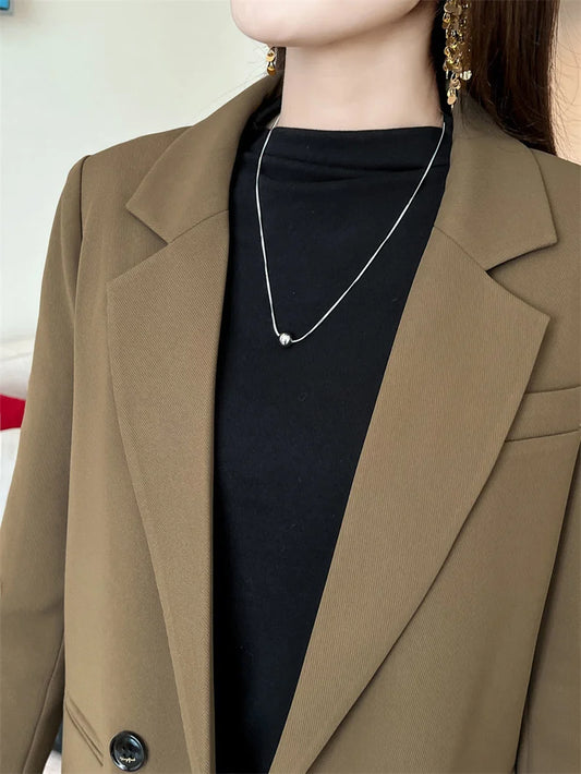 NEW Women Autumn and Winter Blaze Black Cotton Lined Warm Suit Jacket Fashion Women's Korean Street Bombing Suit Coat