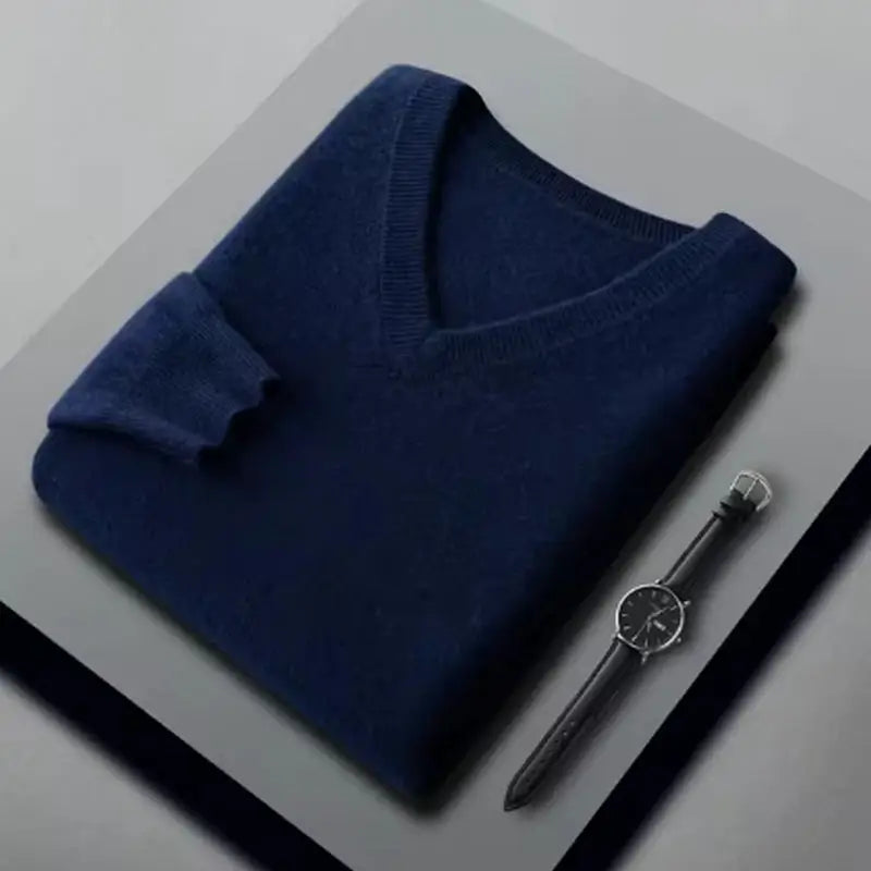 Cashmere Cotton Blended Pullover Men Sweater 2024 Autumn Winter Classic Round Neck All-match Jumper Pull Homme Knitted Sweaters