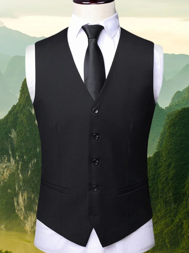 High Quality Wedding Groomsmen Suit 3 piece (Jacket+Vest+pants) Men Simple Business Elegant Fashion Job Interview Gentleman Suit