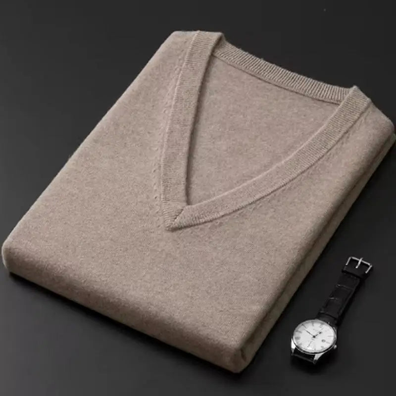 Cashmere Cotton Blended Pullover Men Sweater 2024 Autumn Winter Classic Round Neck All-match Jumper Pull Homme Knitted Sweaters