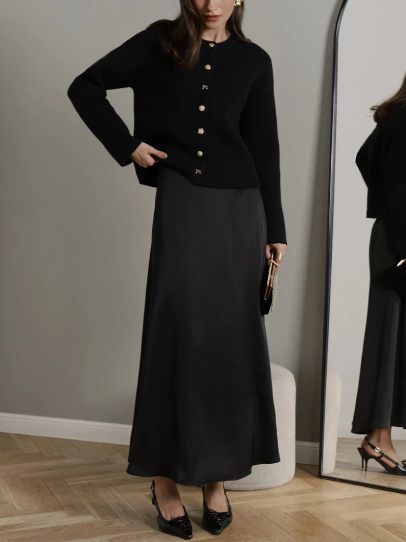 DGLUKE Red Cardigan Sweaters For Women Crewneck Button Down Sweater Winter Knitted Cardigans Black Cropped Jacket Knitwear