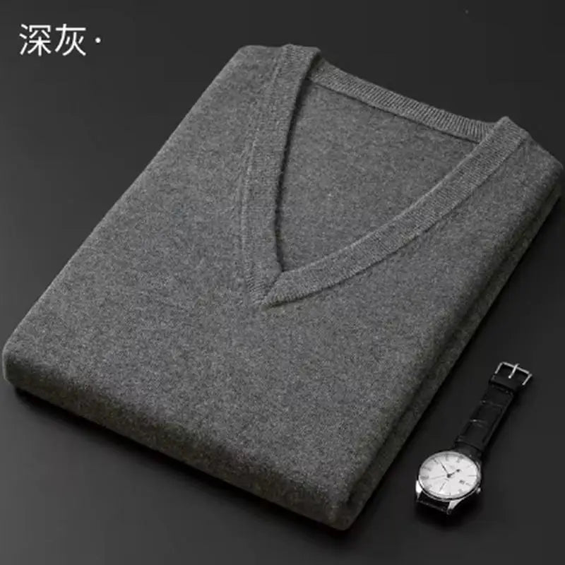 Cashmere Cotton Blended Pullover Men Sweater 2024 Autumn Winter Classic Round Neck All-match Jumper Pull Homme Knitted Sweaters