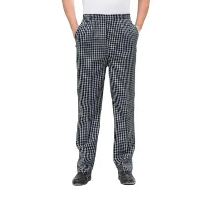 Casual Chef Pants Plaid Elastic Kitchen Workwear Men Women Chef Trousers Comfortable Fit Culottes Work Uniforms AE Stock