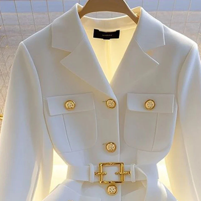 2025 new waist cinched suit jacket for women's casual fashion  unique temperament top jacket