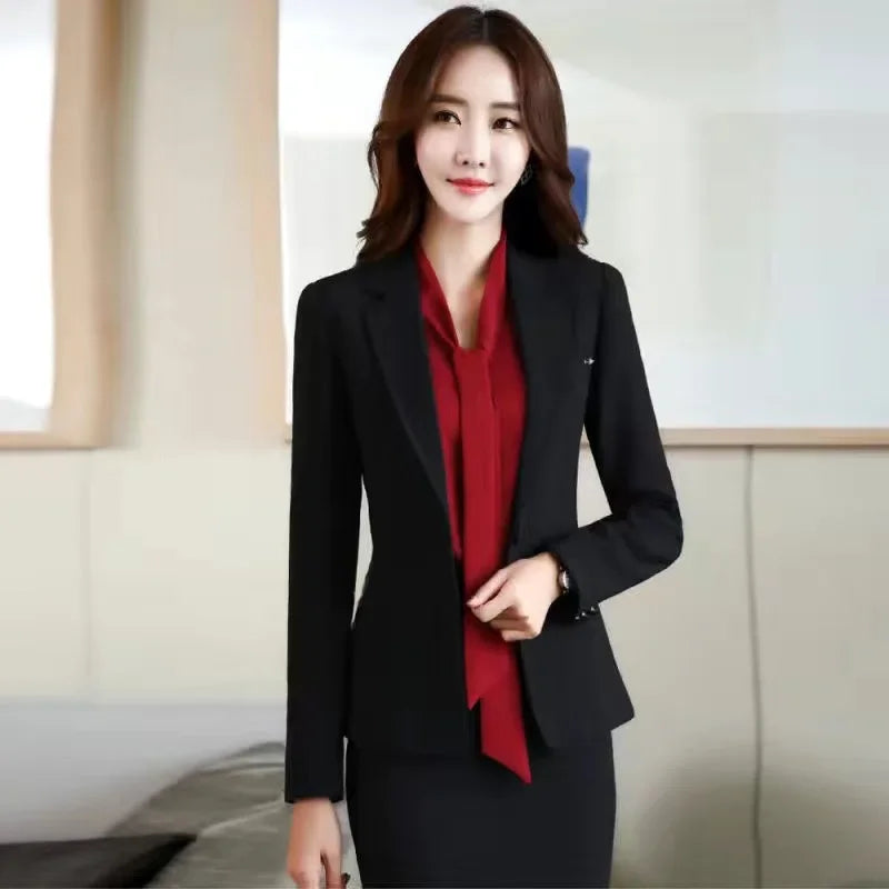 Slim Fit Ladies Style Small Suit Jacket Casual Korean Version Spring Autumn Women's Fashion Polyester Fiber Full Sleeve Stand Co